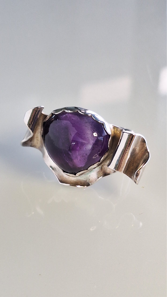 Flow Amethist SS ring
