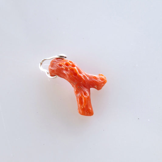 Small Red Coral Hoop