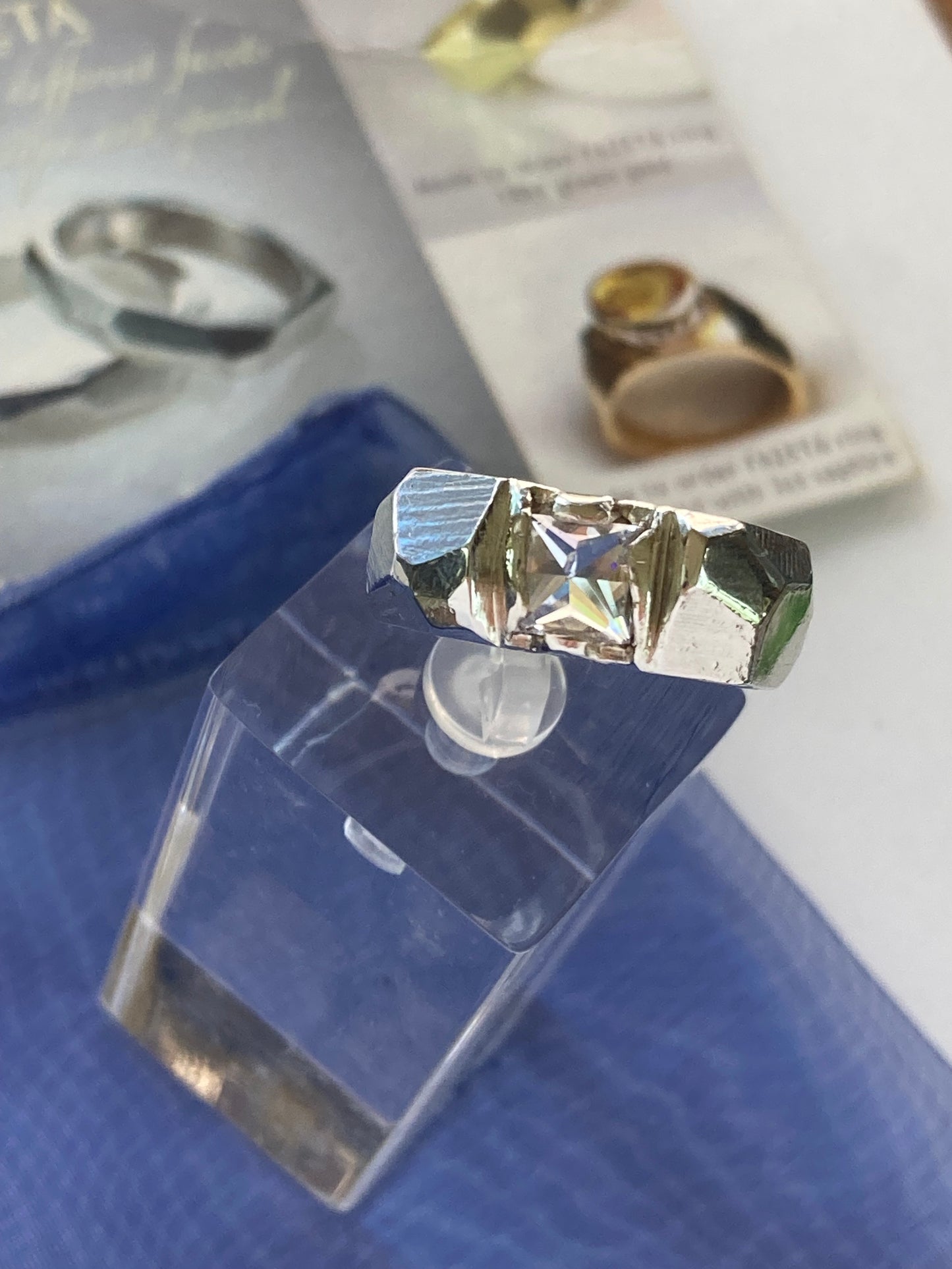 FAZETA Princes cut Zirconia Sterling Silver Ring - Size 9
