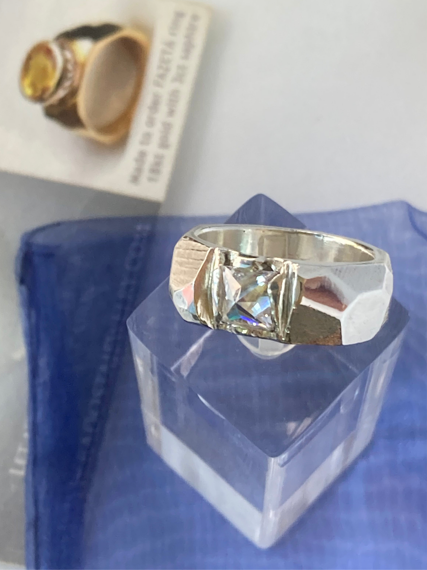 FAZETA Princes cut Zirconia Sterling Silver Ring - Size 9