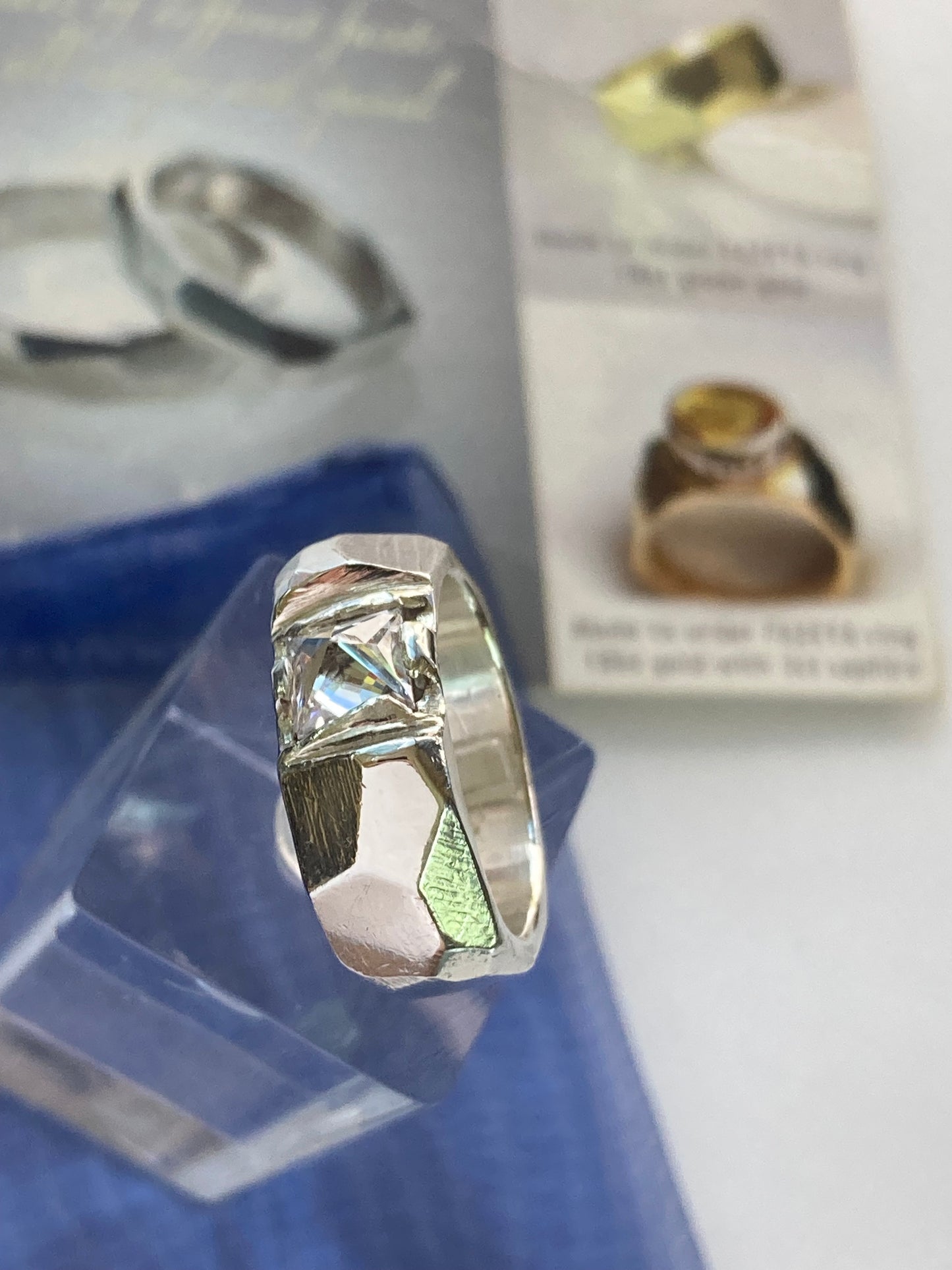FAZETA Princes cut Zirconia Sterling Silver Ring - Size 9