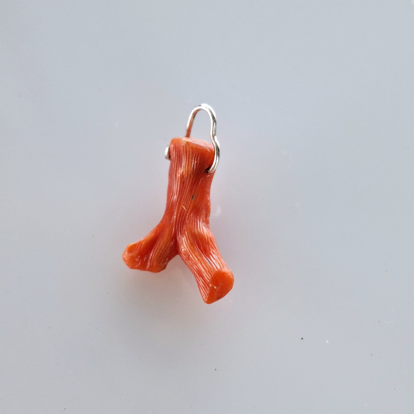 Small Red Coral Hoop
