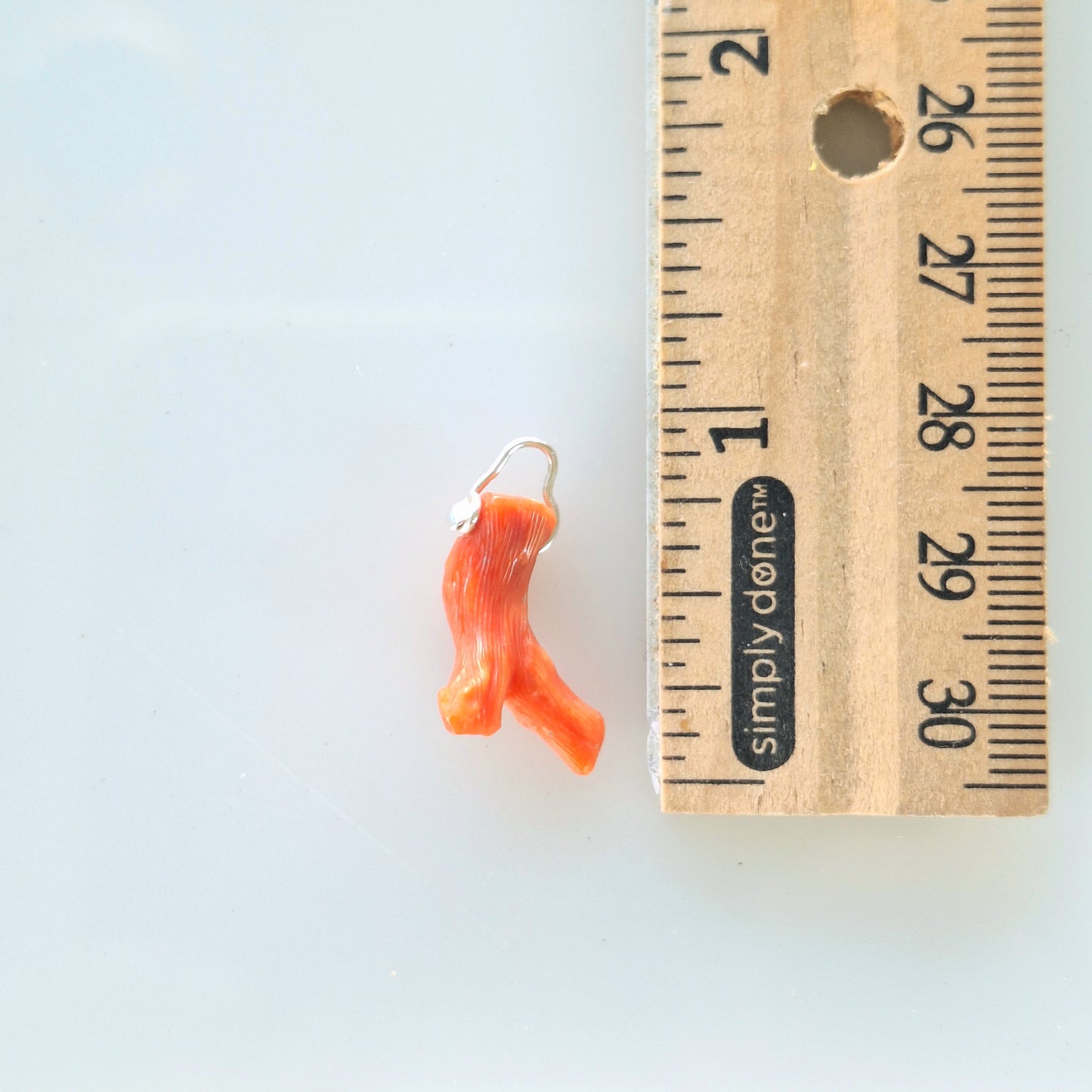 Small Red Coral Hoop