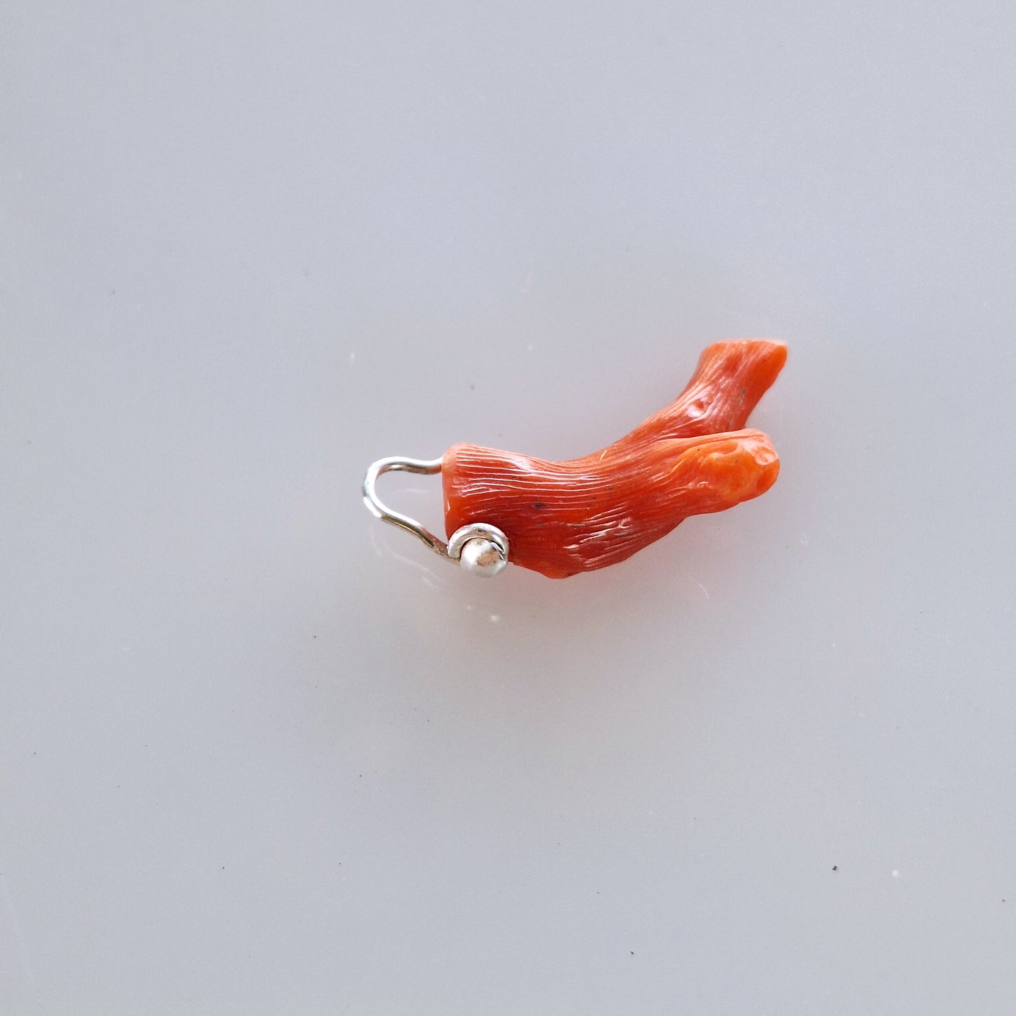 Small Red Coral Hoop